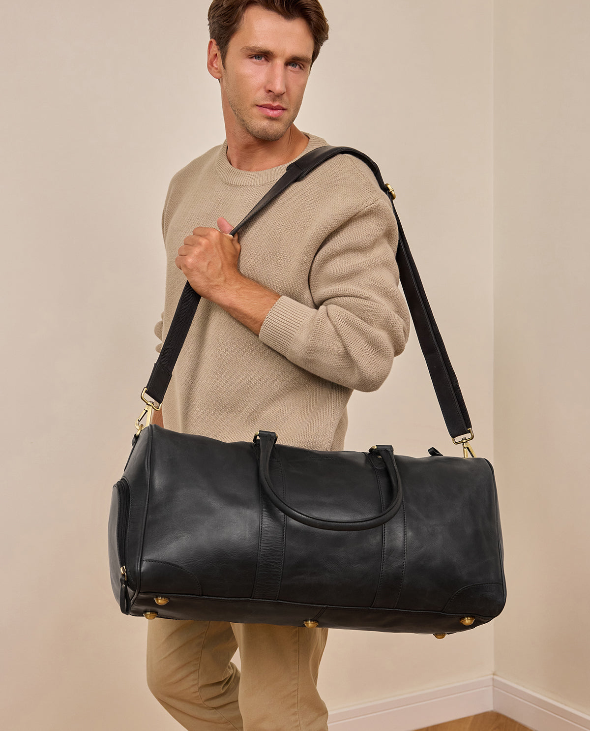 【即完アイテム】LEATHER HOLIDAY BAG Leather travel bag 