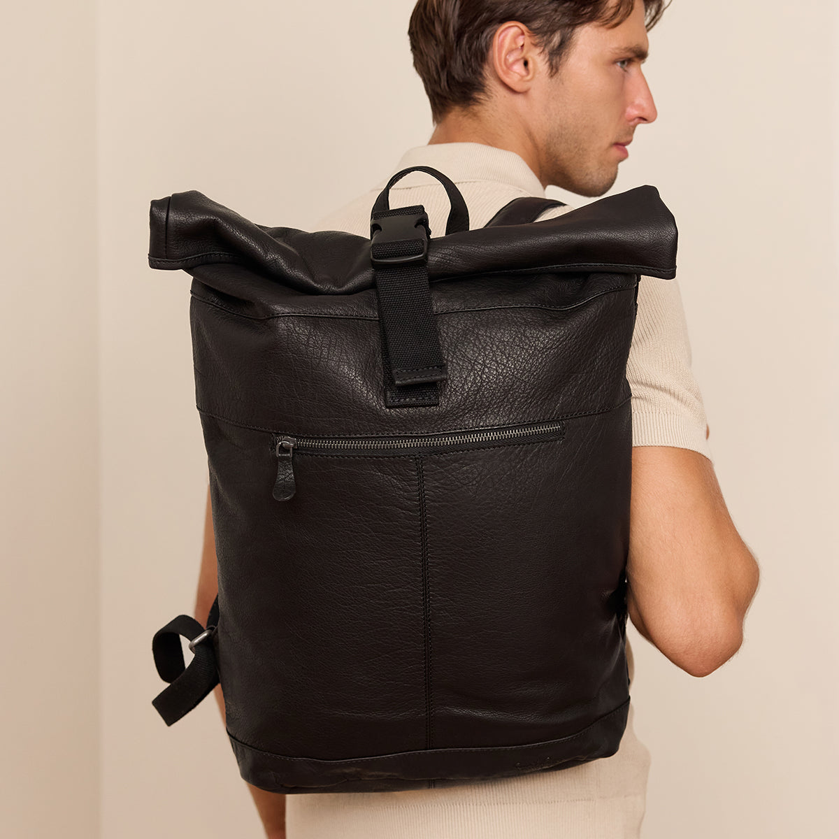 asos suede and leather roll top backpack Leather courier backpack “Mattis” at Gusti Leder.de