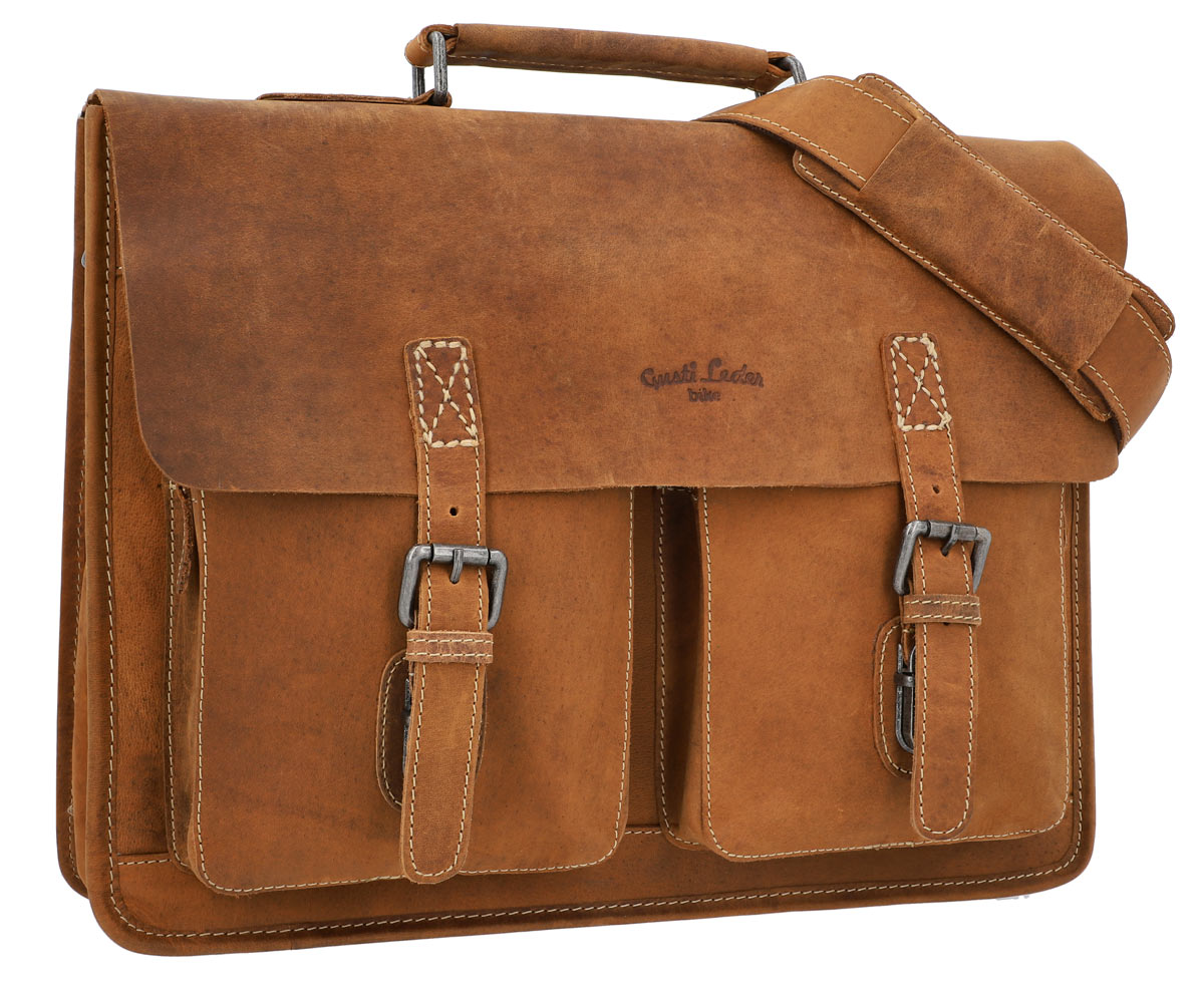 fahrradtasche gusti Gusti Leather Brown Vintage Leather Bicycle Satchel Bag with Waterproof Padding and Ortlieb-Adapter