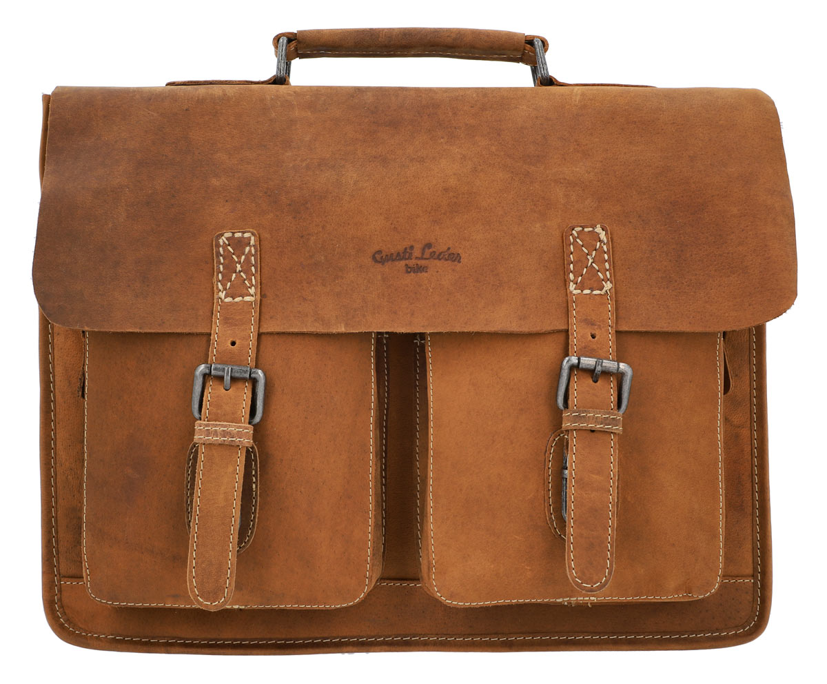 elegante fahrradtasche Gusti Leather Brown Vintage Leather Bicycle Satchel Bag with Waterproof Padding and Ortlieb-Adapter
