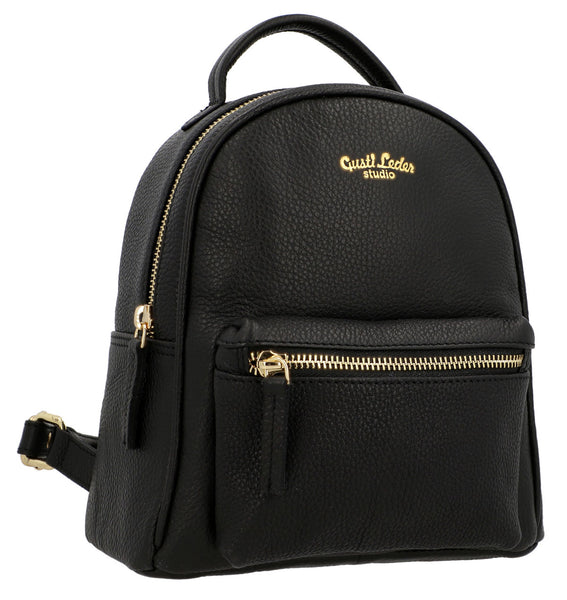 ★NOIAGO★ Eco Leather Flip Backpack Black NOI1385 Wendy leather backpack at Gusti-Leder.de – Gusti Leder