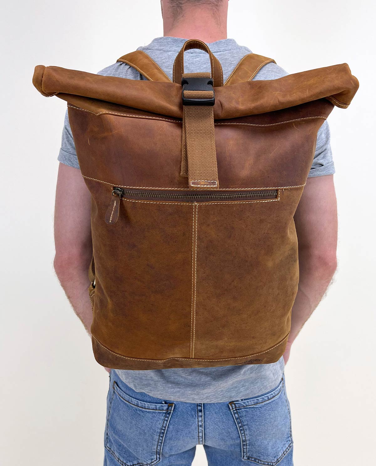 brown leather roll top backpack Gusti Leather Rolltop courier backpack backpack Leather backpack vintage city backpack outdoor backpack laptop bag university backpack hiking backpack