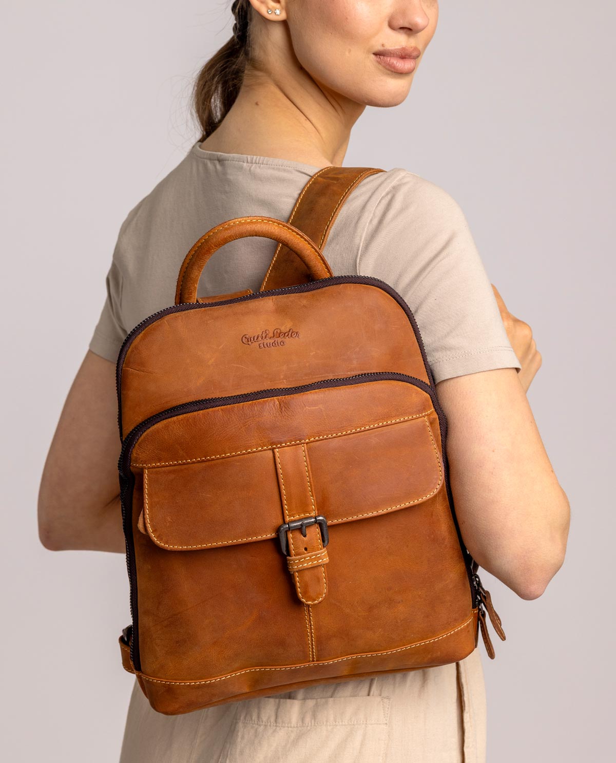 and other stories small leather backpack Gusti leather Backpack leather Backpack rucksack bag brown leather