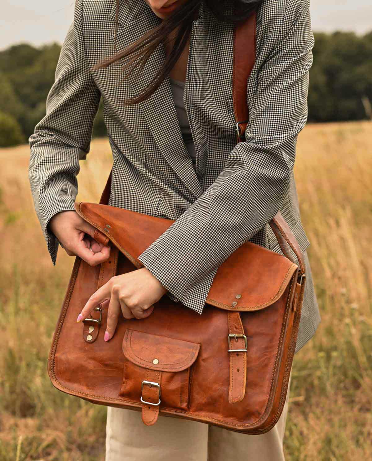 Vintage Leather Shoulder Bag - Alex 15