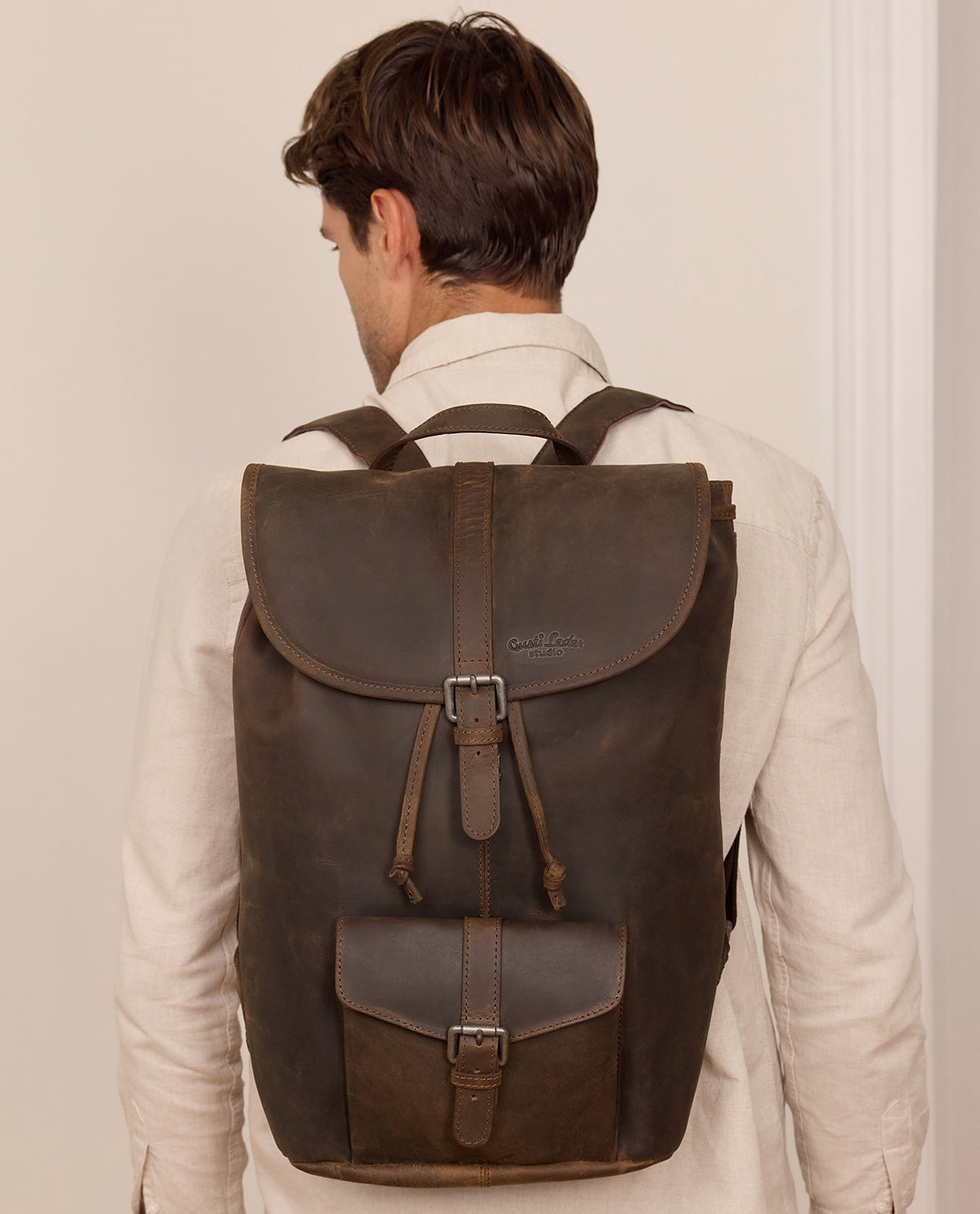 brown.leather backpack Gusti leather Backpack leather Backpack rucksack bag brown leather