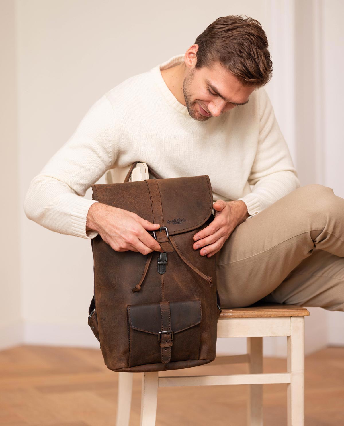 brown leather backpack designer Gusti leather Backpack leather Backpack rucksack bag brown leather