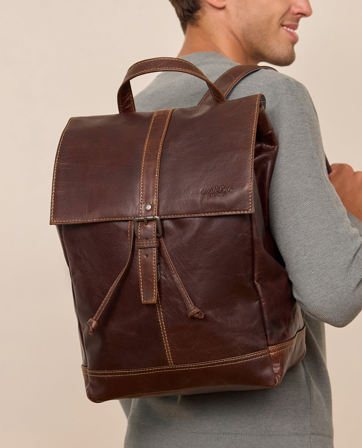 Gusti leather Backpack leather Backpack rucksack bag brown leather 17L Gusti leather Backpack leather Backpack rucksack bag brown leather 17L